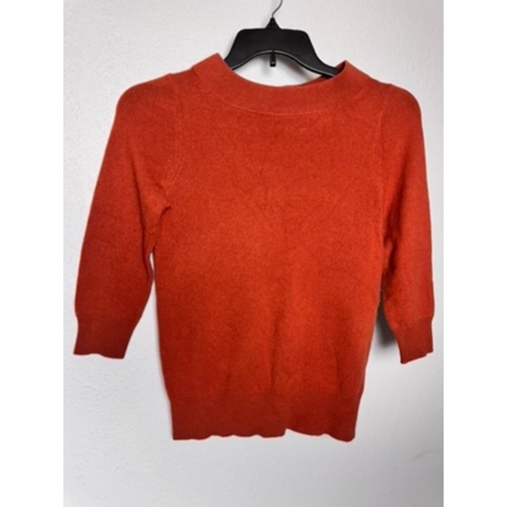 J.CREW Vtg. Italian Cashmere Sweater Women Size XS Burnt Orange Office Holiday‎